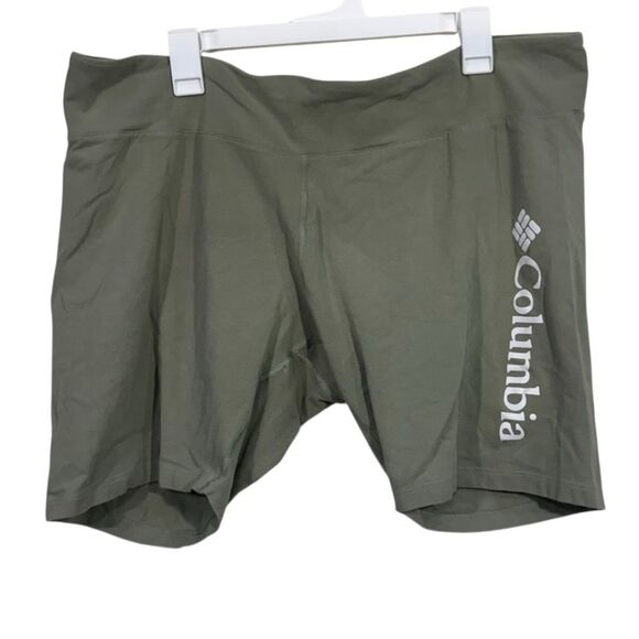 Columbia Olive Green Plus Size Fitted Biker Shorts - Picture 1 of 4